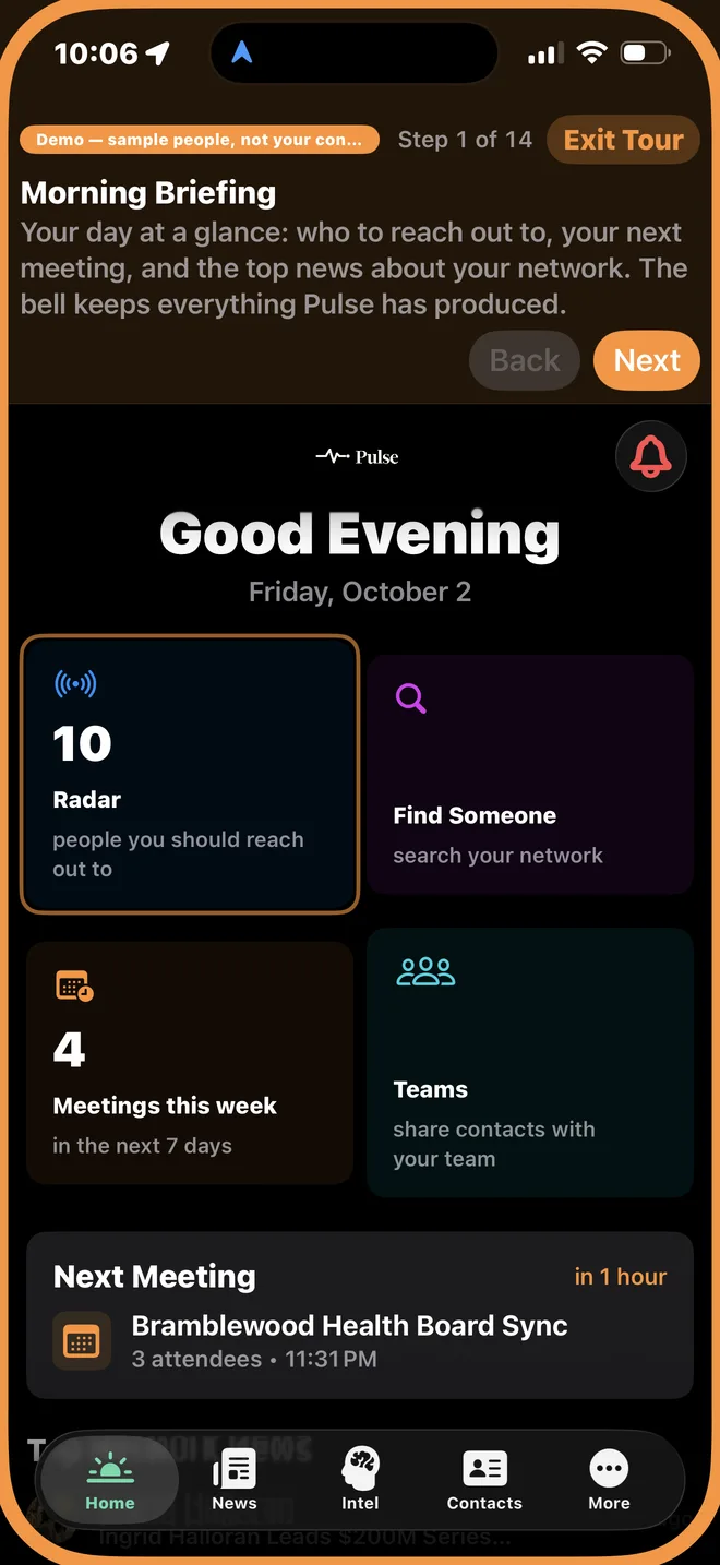 The Pulse guided tour with sample people