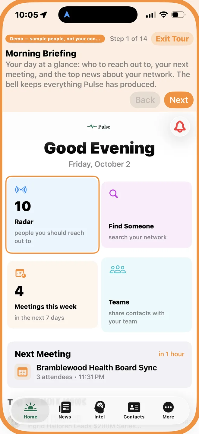 The Pulse guided tour with sample people